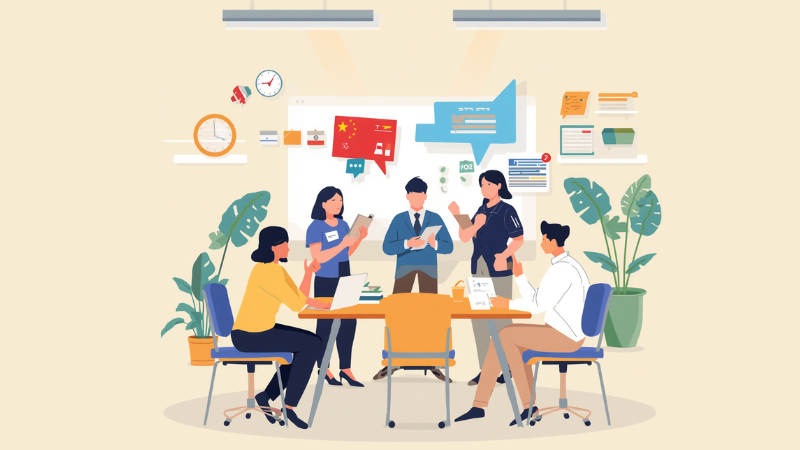 Multilingual Support for e-Learning for Foreign Employees