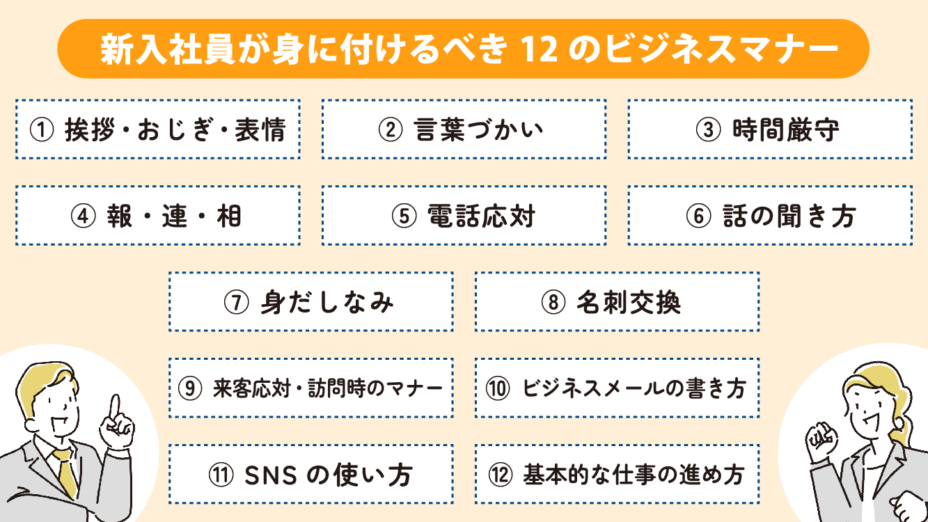 新入社員が身に付けるべき12のビジネスマナー