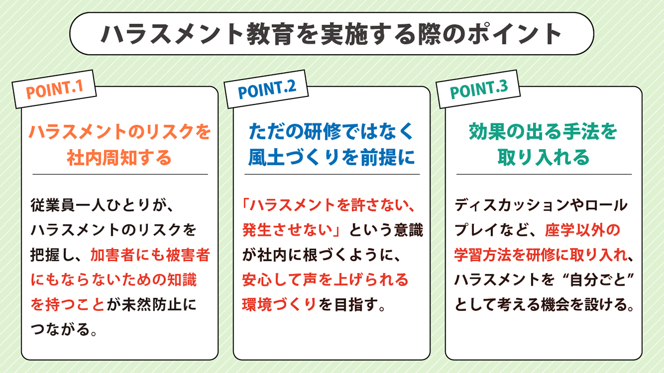 ハラスメント教育を実施する際のポイント